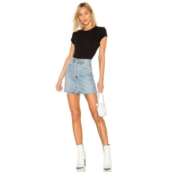 RE/DONE 1950s Boxy Cotton Ribbed Knit Trim Tee - Picture 3 of 7